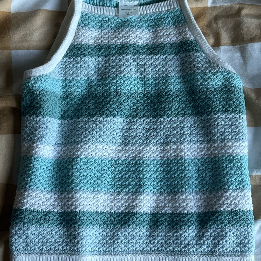 Abercrombie Kids Teal and White Knit Sweater
